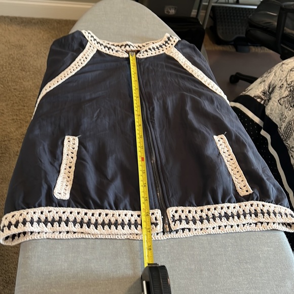 Free People Crochet Inset Baseball Bomber - Picture 11 of 13